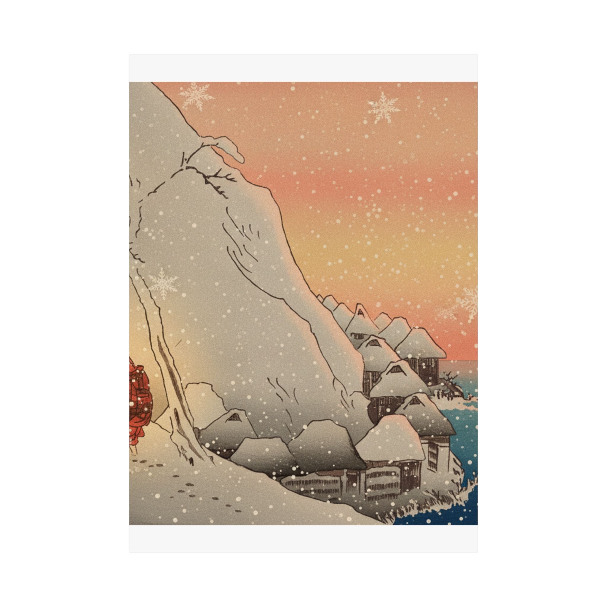 Southern Sunset — Nichiren In Snow At Tsukahara, Sodo Province — Matte Poster