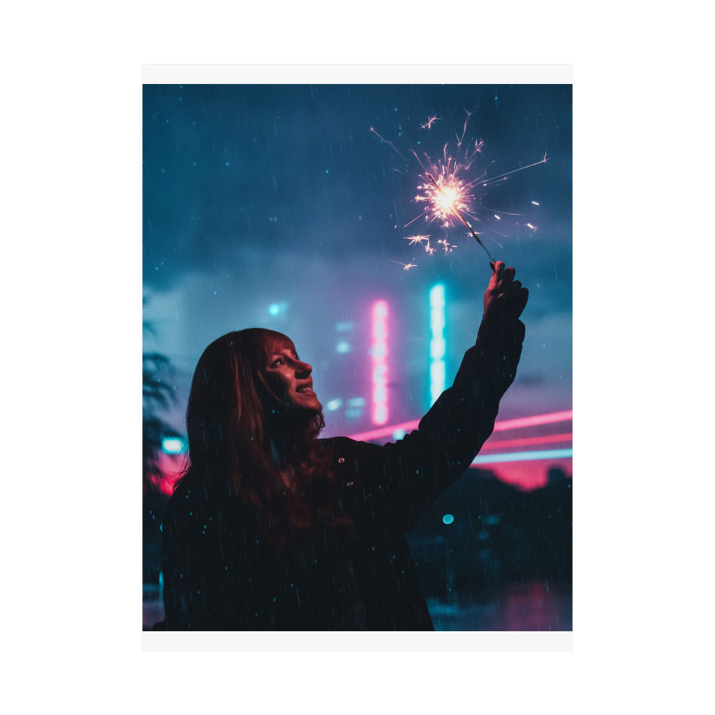 Neon Noir — Person — Matte Poster