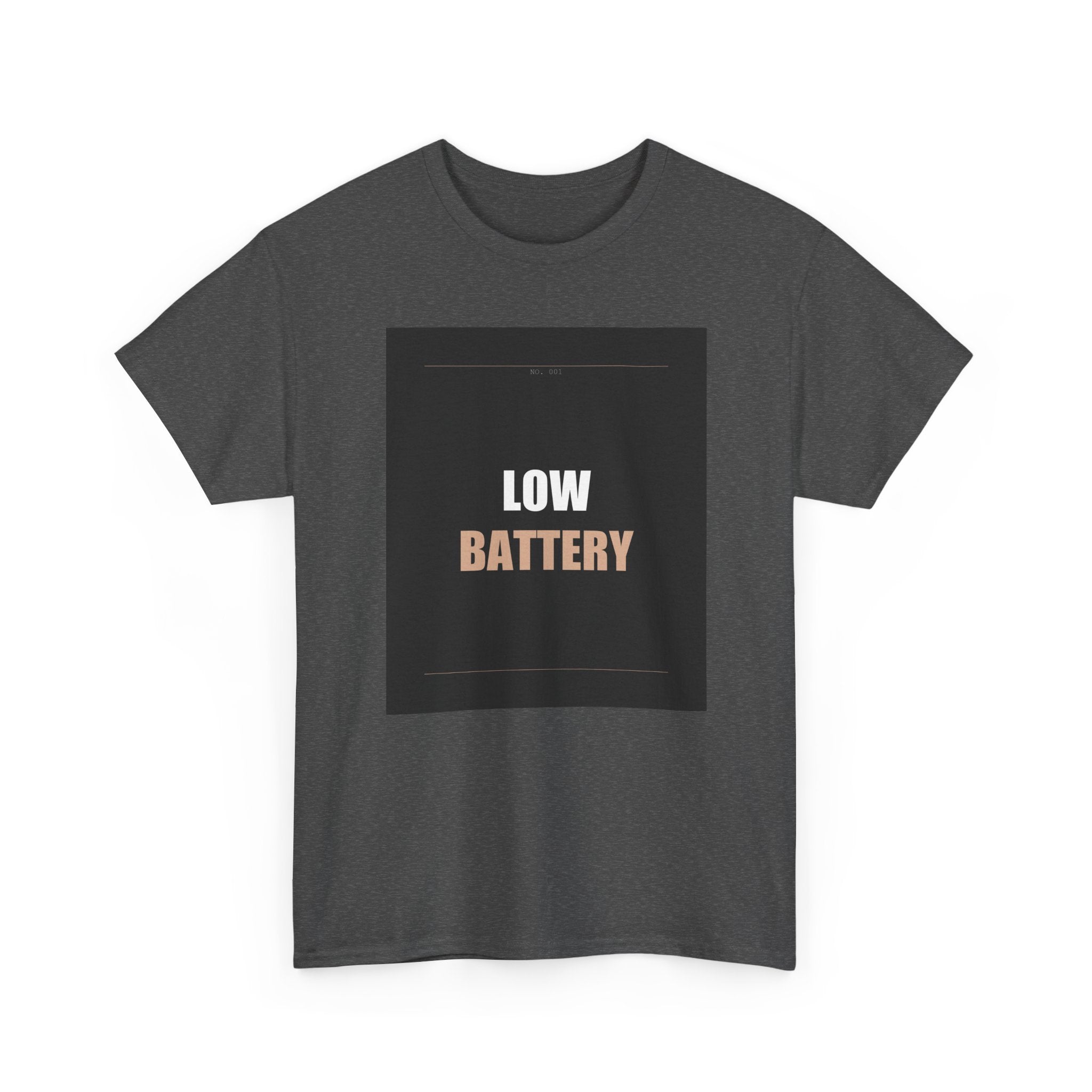 LOW BATTERY Charcoal Slogan Typography Graphic Tee