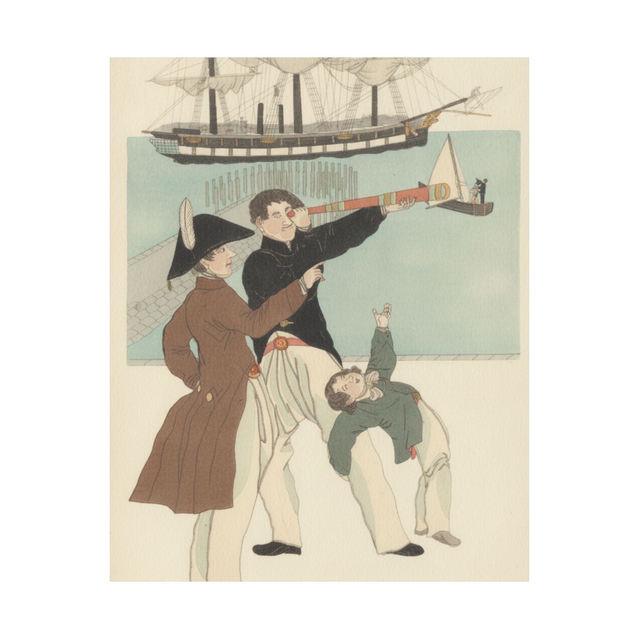 Botanical — Russians Enjoying A Holiday In Yokohama (Yokohama Kyūjitsu Roshiajin Yūkō) — Matte Poster