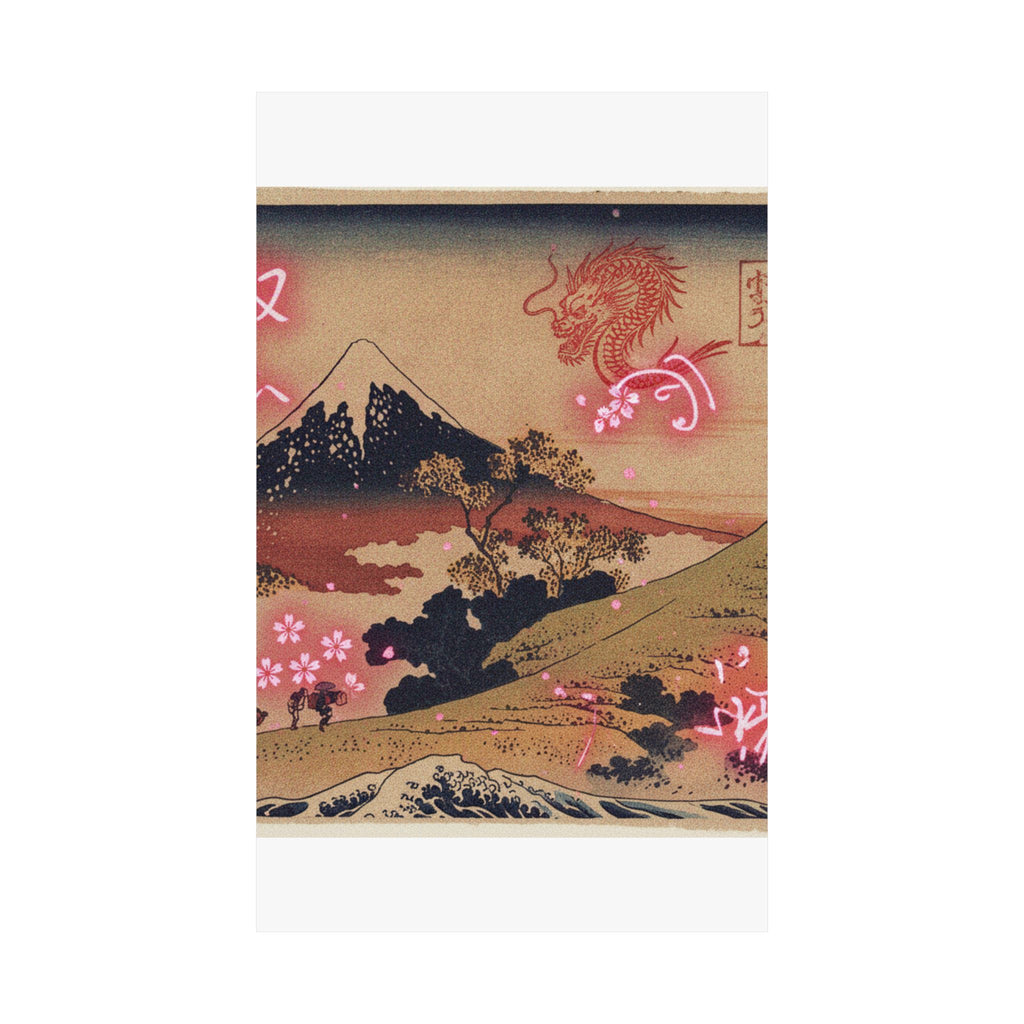 Japanese Street — The Inume Pass In Kai Province (Kōshū Inume Tōge), From The Series Thirty-Six Vi — Matte Poster