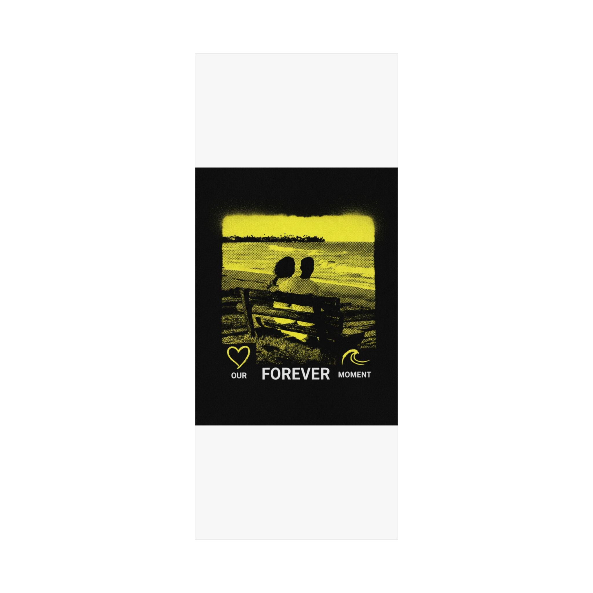 Our Forever Moment Beach Sunset Couple Yellow Matte Poster