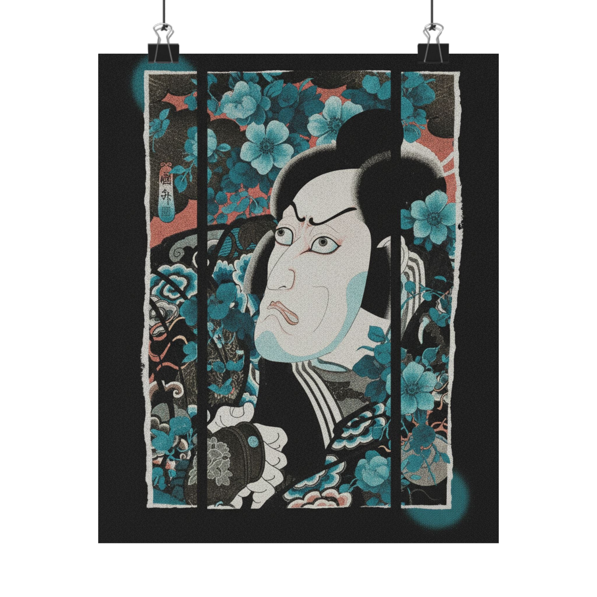 Streetwear Collage — Kabuki Actor Ichikawa Ebizō V As Kumagai Jirō Naozane — Matte Poster