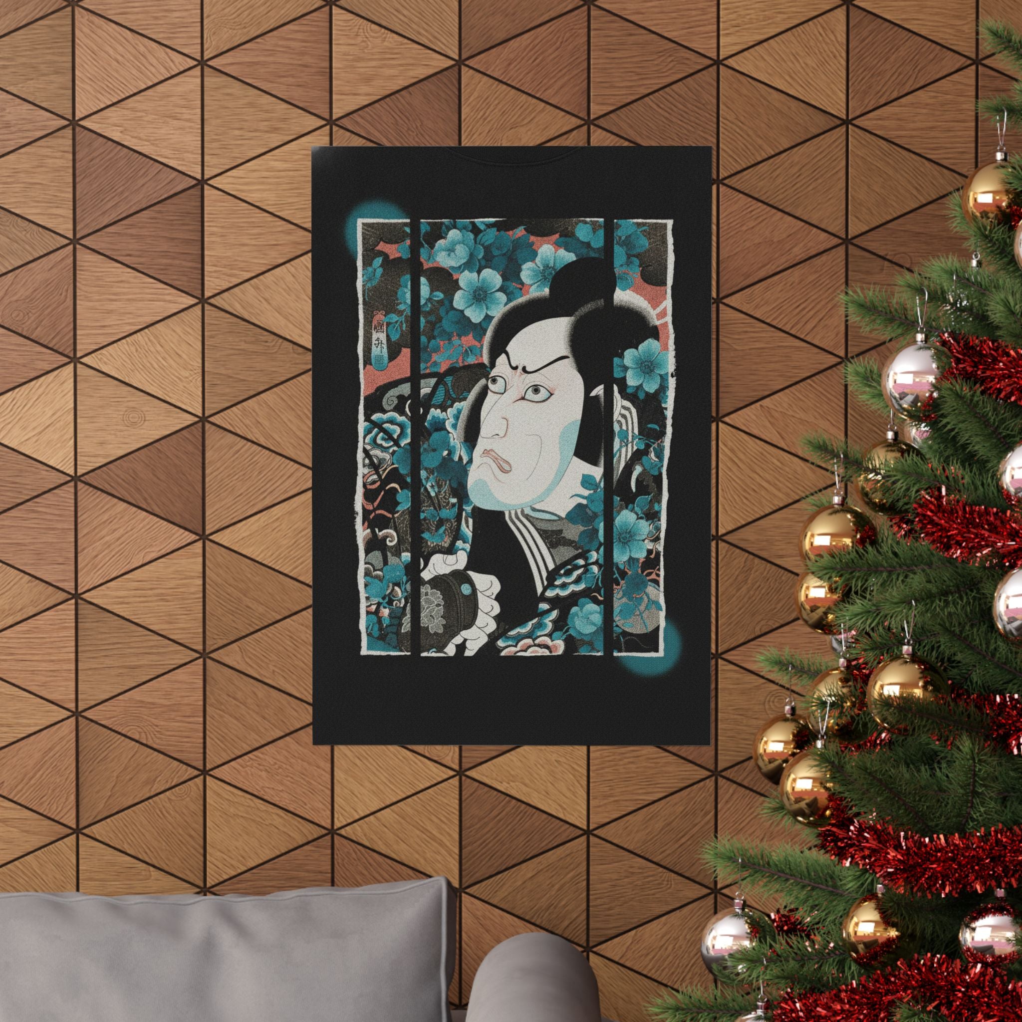 Streetwear Collage — Kabuki Actor Ichikawa Ebizō V As Kumagai Jirō Naozane — Matte Poster