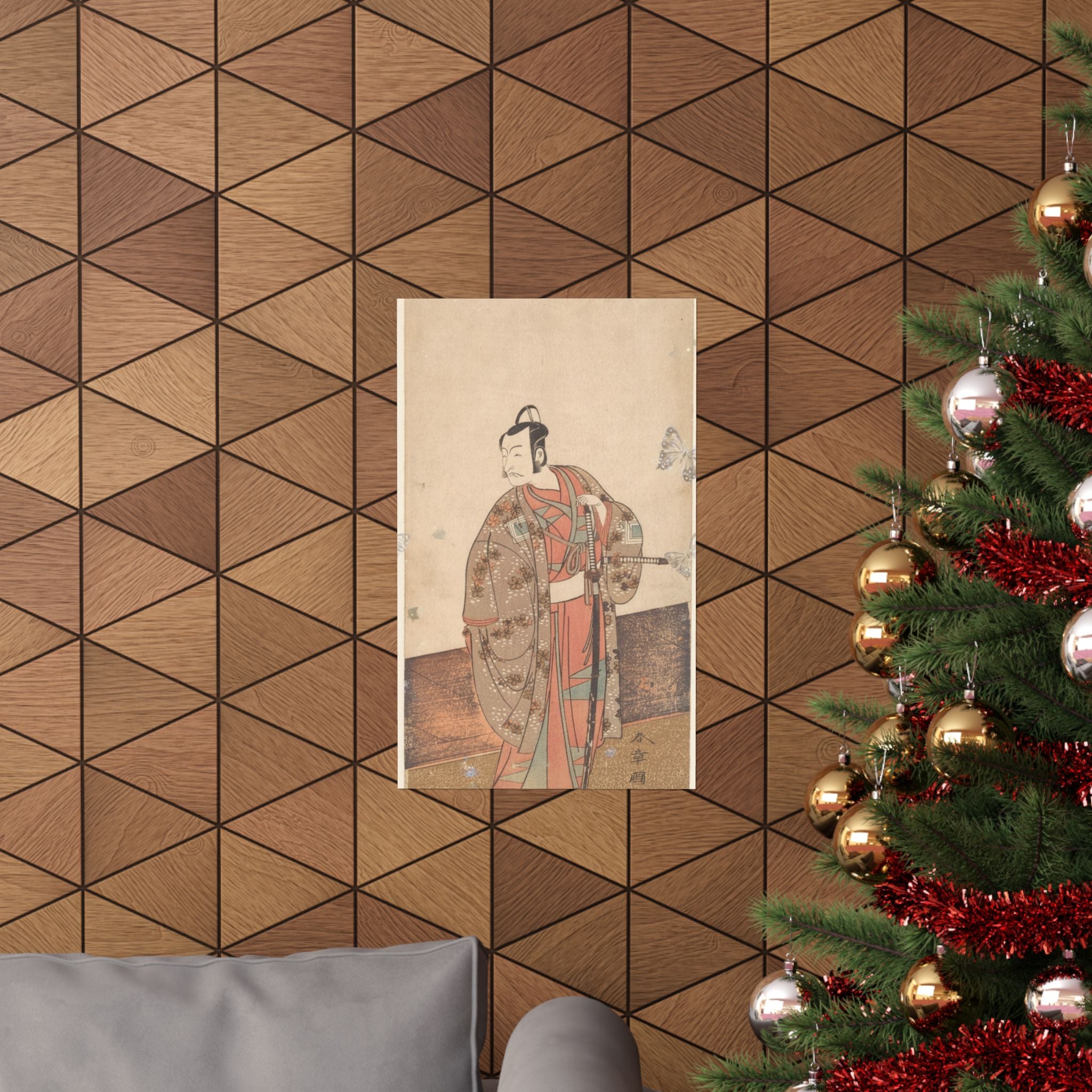 Ecommerce Main — The Actor Ichikawa Danjuro V Standing Inside Of A House And In Front Of An Engaw — Matte Poster