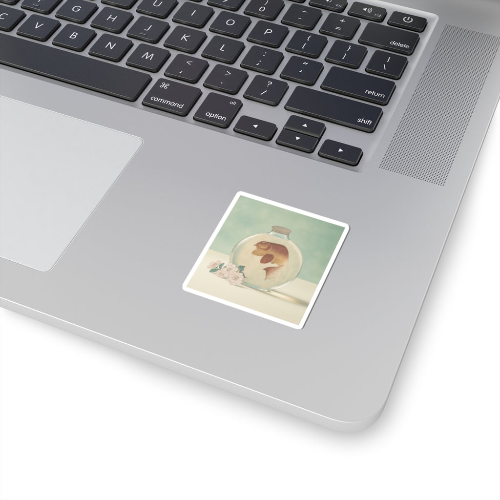 Product Marketing — Gold-Fish In A Glass Bottle — Kiss-Cut Sticker
