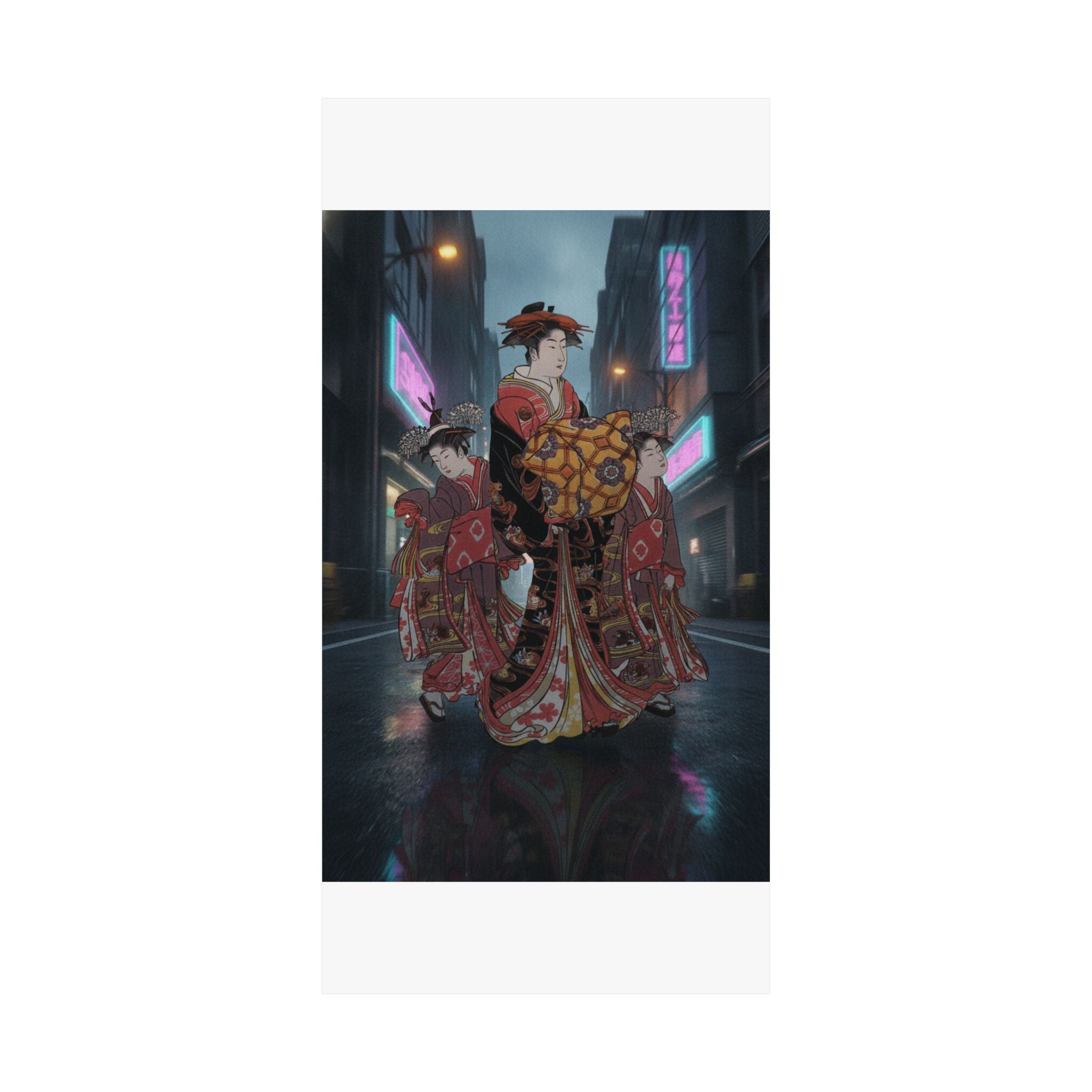 Fast Furious — An Oiran Accompanied By Two Kamuro — Matte Poster