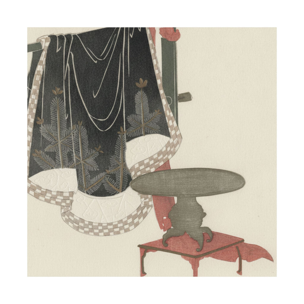 Botanical — Flower Vase With Stand; Dress Hanging On A Clothesrack — Matte Poster