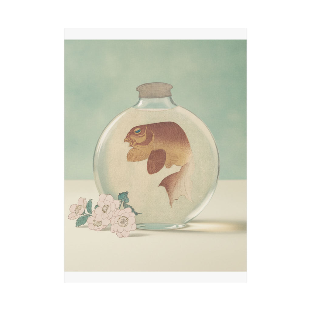 Product Marketing — Gold-Fish In A Glass Bottle — Matte Poster