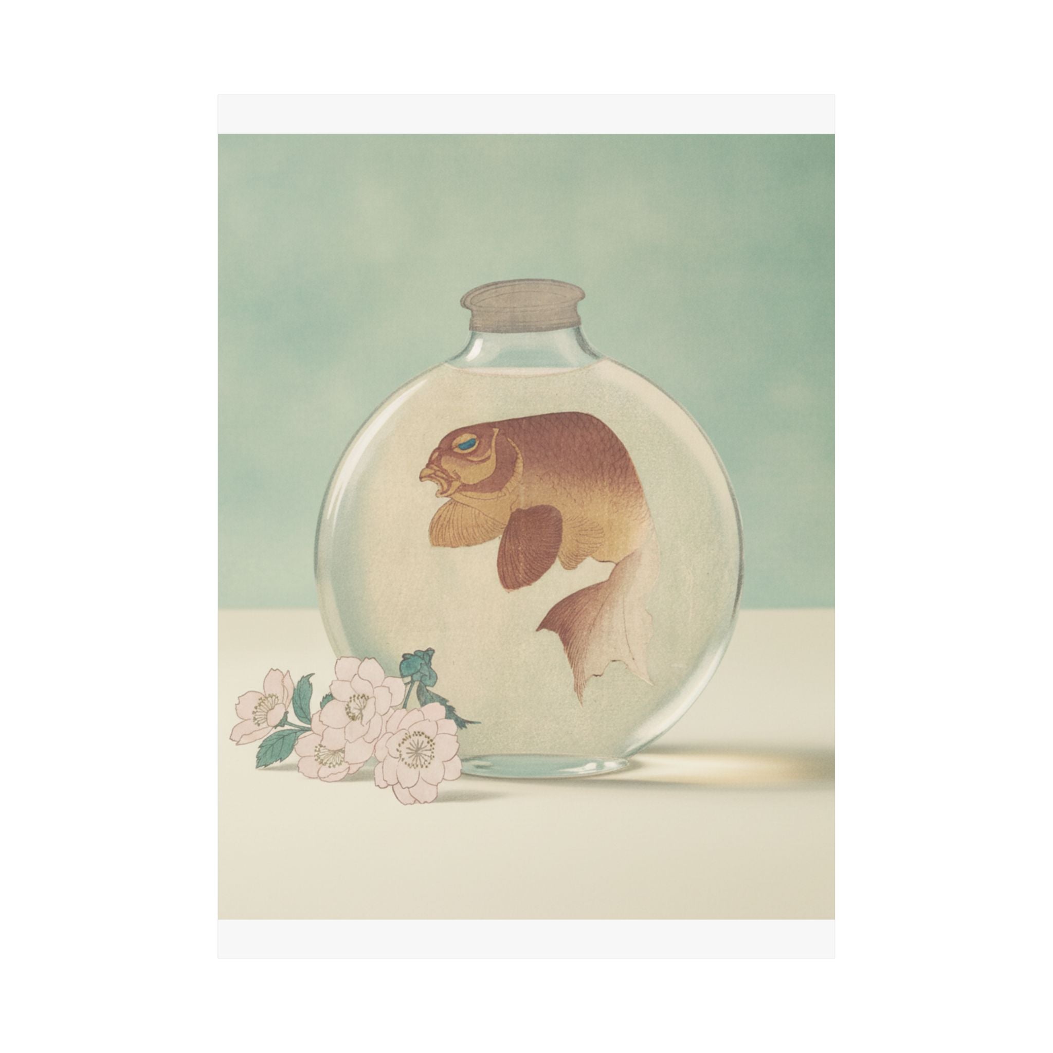 Product Marketing — Gold-Fish In A Glass Bottle — Matte Poster