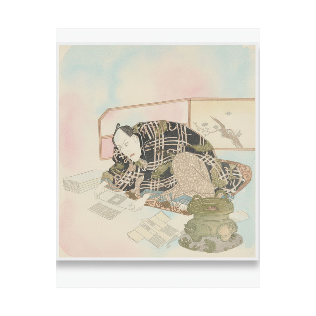Watercolor — Ichikawa Danjūrō Vii Preparing New Year'S Gifts — Matte Poster