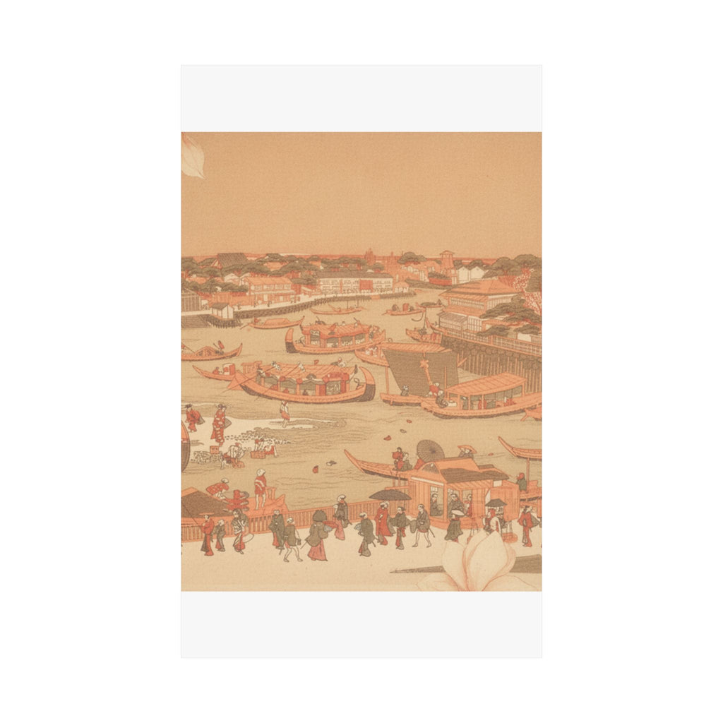 Southern Sunset — New Great Bridge At Naka Zu In Edo — Matte Poster