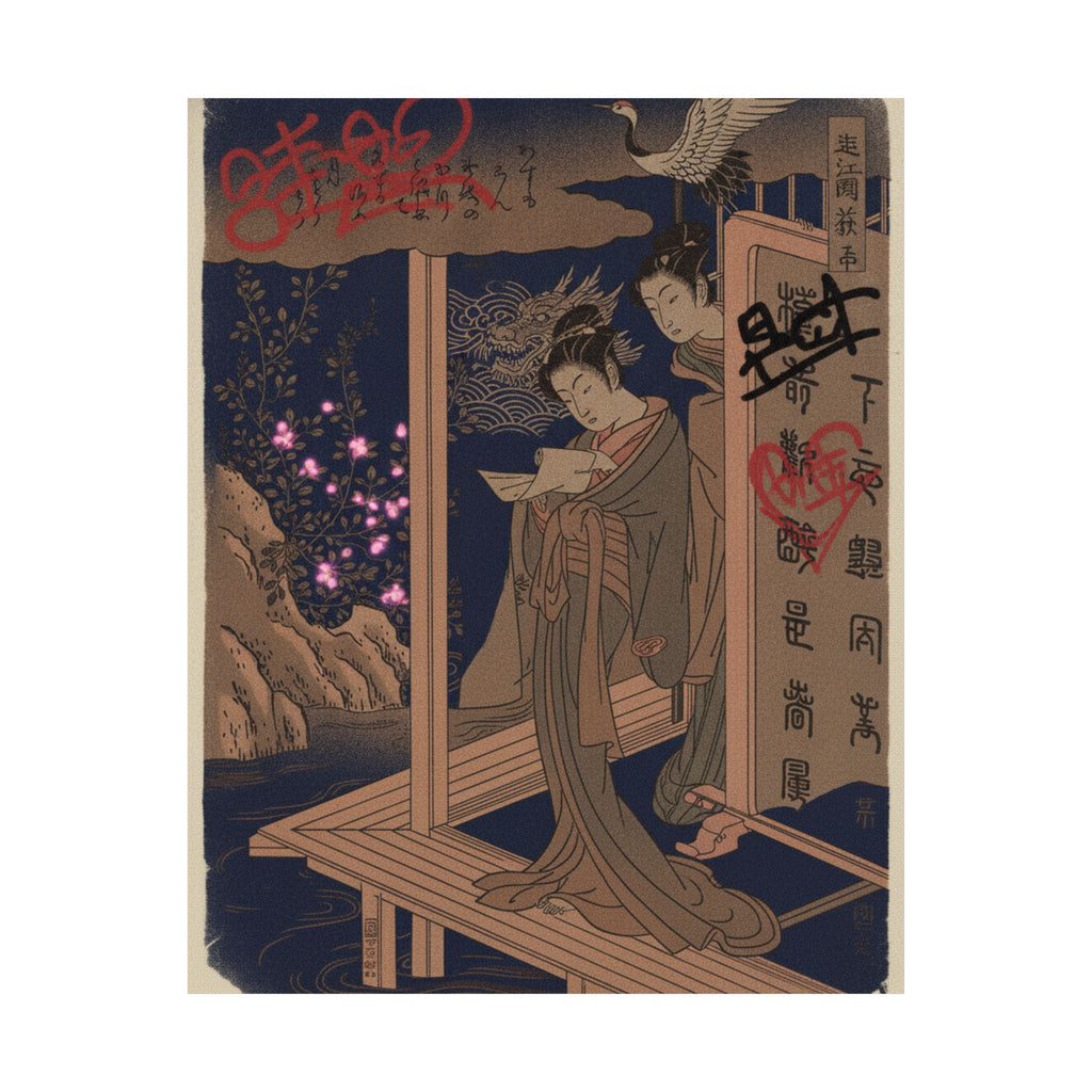 Japanese Street — Bush Clover In Province Of Omi — Matte Poster