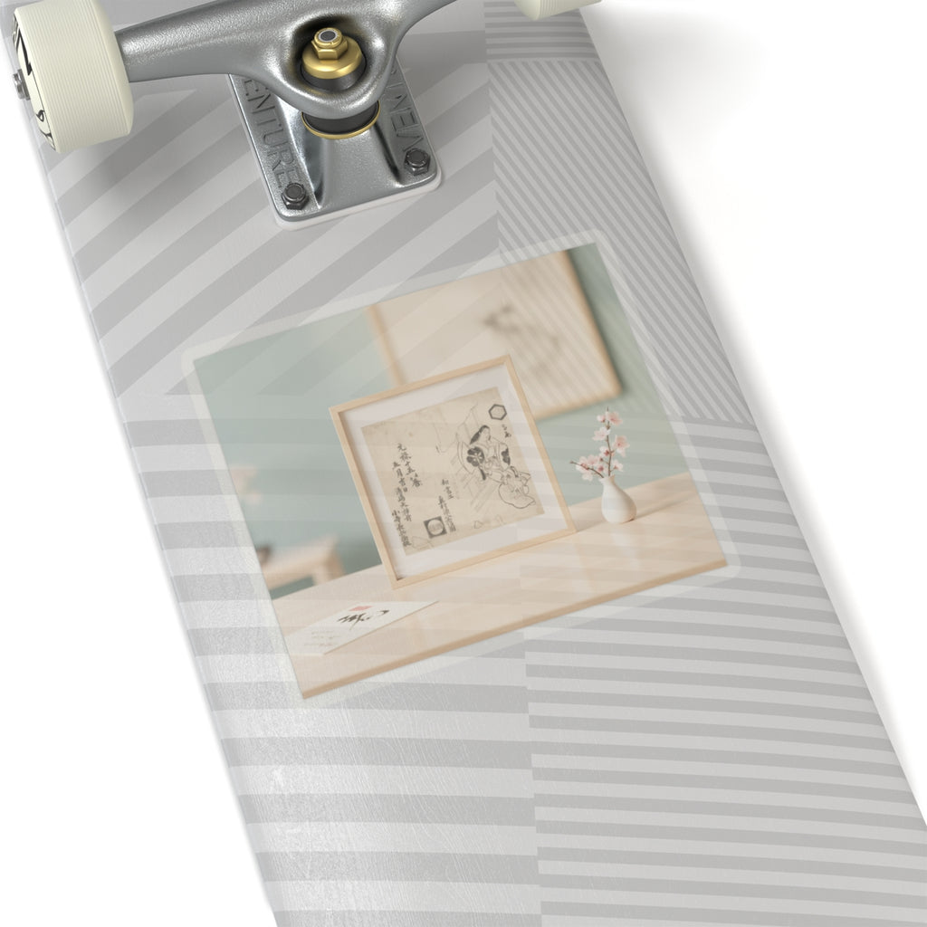 Product Marketing — The Courtesan Takao Leaving Against A Window — Kiss-Cut Sticker