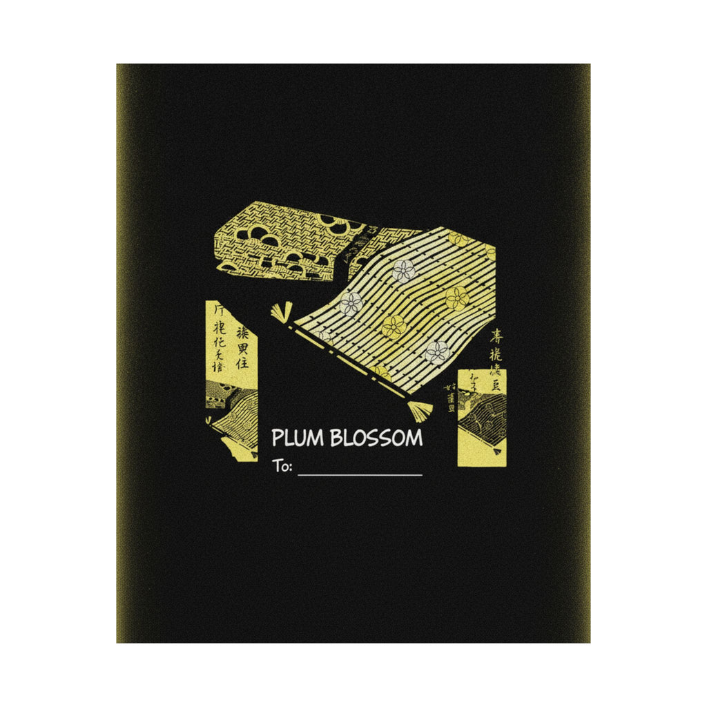 Streetwear Collage — Pattern Of Plum Blossom — Matte Poster