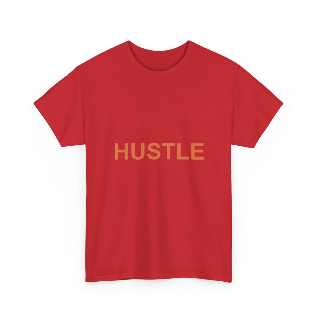 HUSTLE Bold Burnt-Orange Minimal Typography Tee