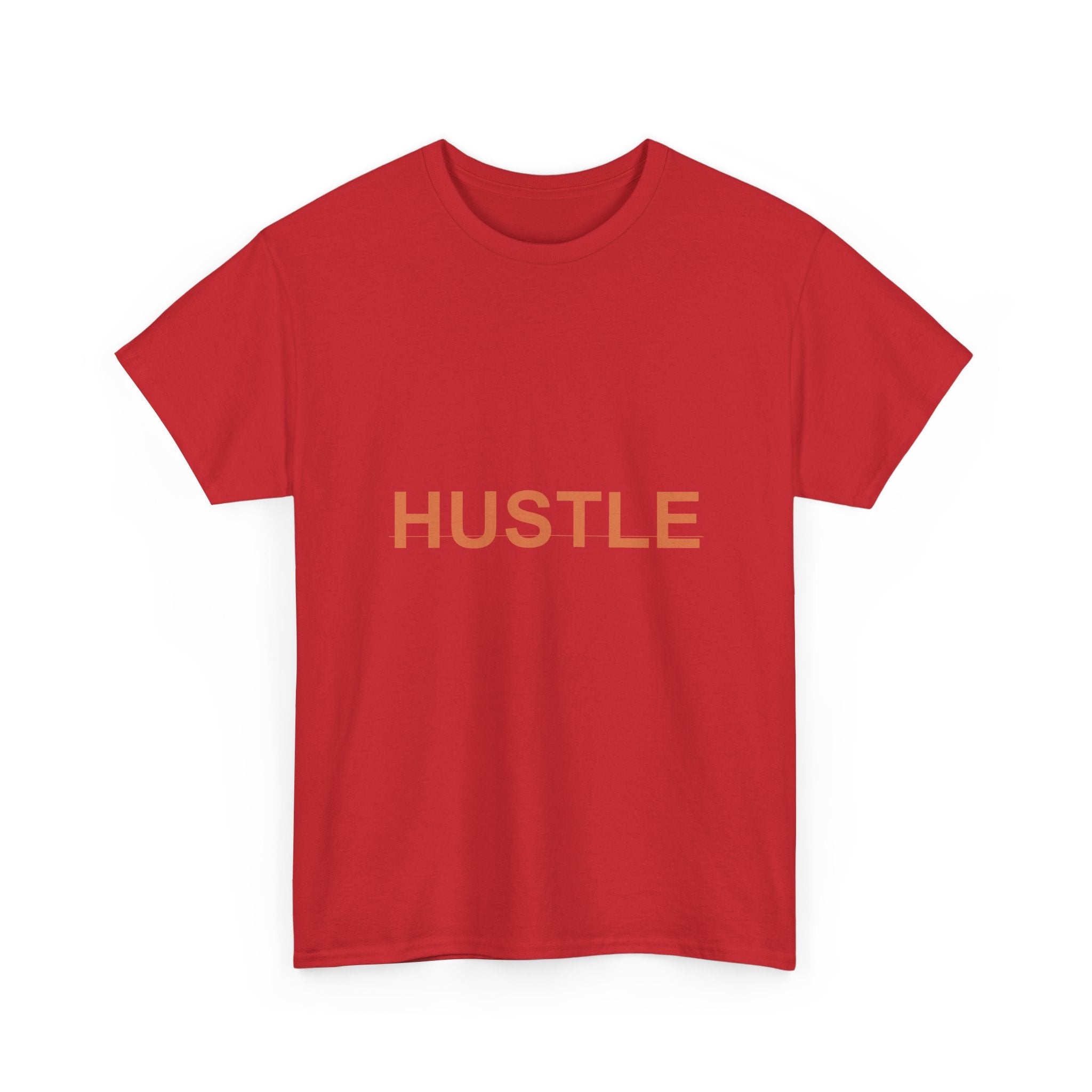 HUSTLE Bold Burnt-Orange Minimal Typography Tee