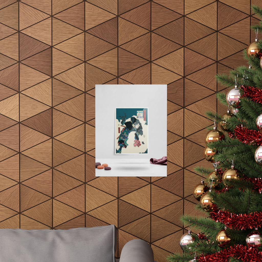 Product Marketing — The Warrior Slaying The Giant White Hihi — Matte Poster