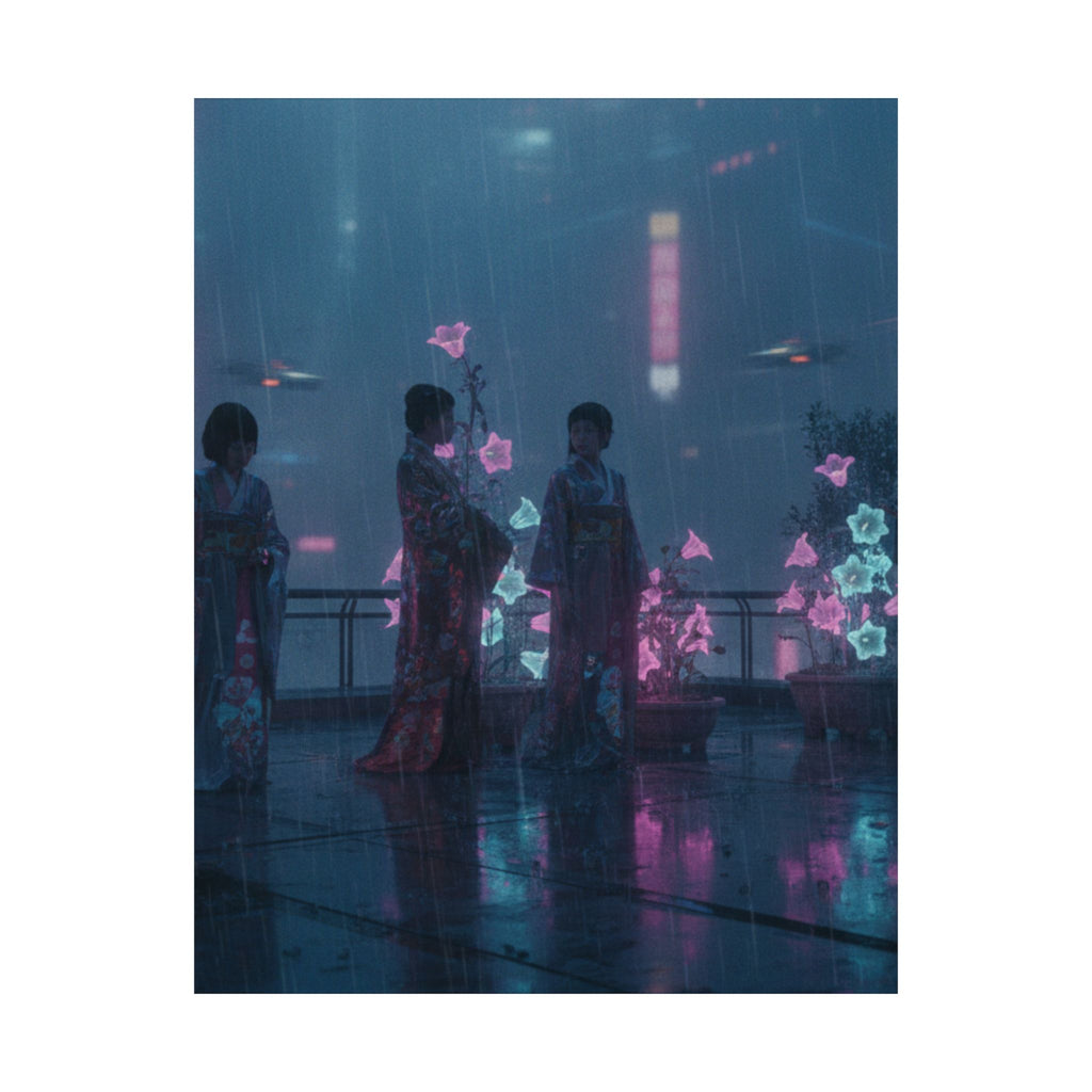 Neon Noir — Bellflowers (Asagao), From The Series Genji In Fashionable Modern Guise (Fūryū Y — Matte Poster