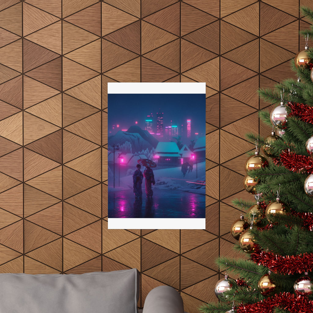 Neon Noir — Evening Snow — Matte Poster