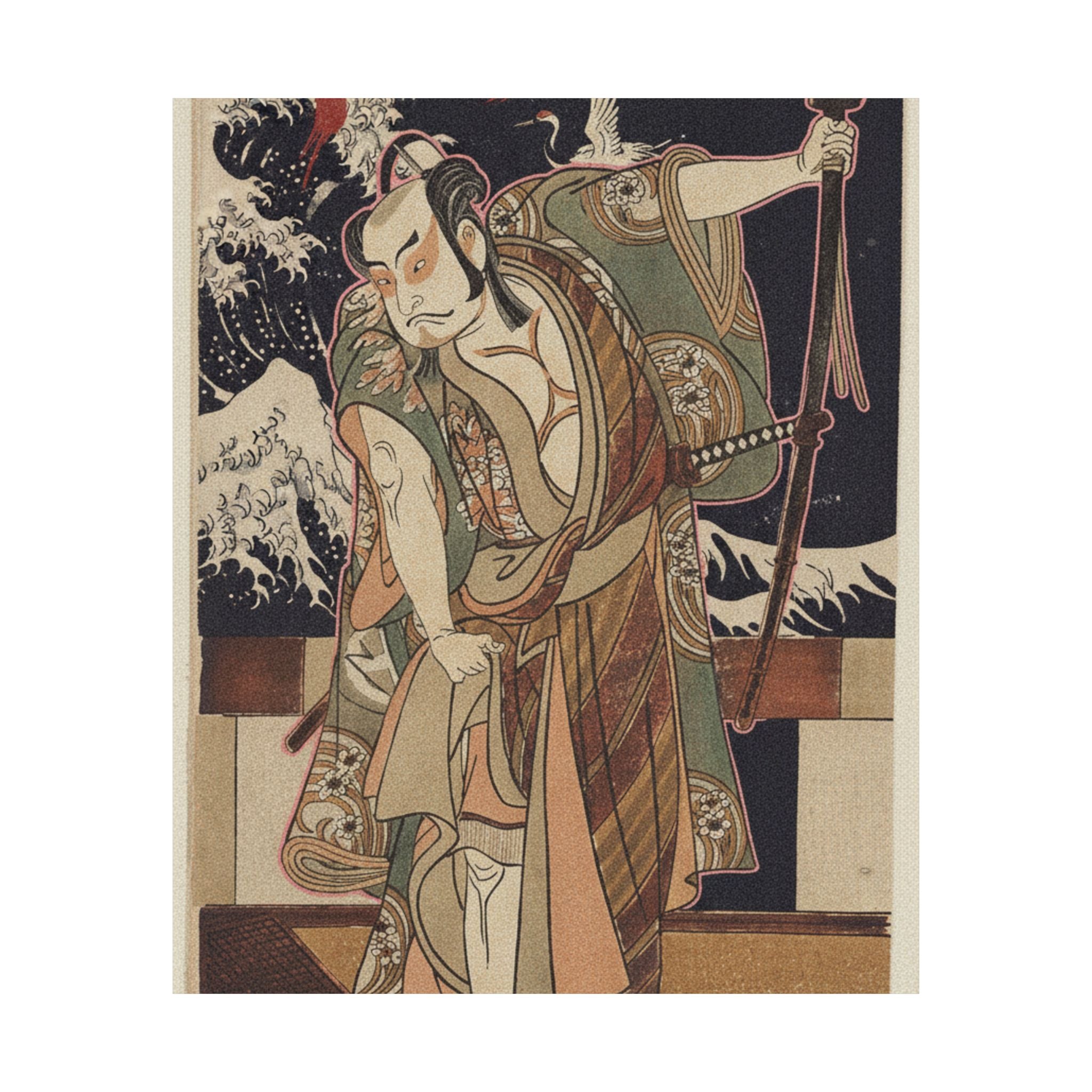 Japanese Street — The Third Otani Hiroji As A Samurai Of High Rank Standing In A Room — Matte Poster