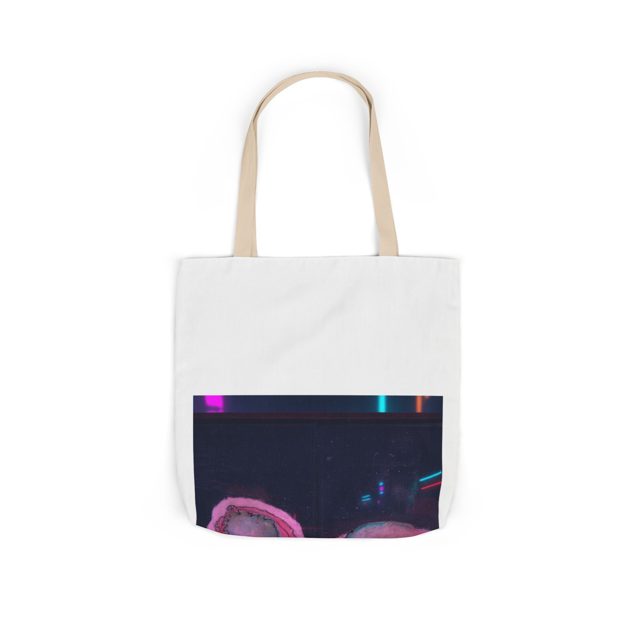 Neon Night Glow Agate Abstract Photo Canvas Tote Bag