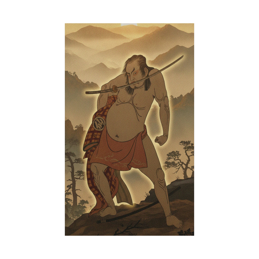 Scenic Nature — The Second Nakamura Sukegoro As A Man Entirely Nude Save For Loin Cloth — Matte Poster