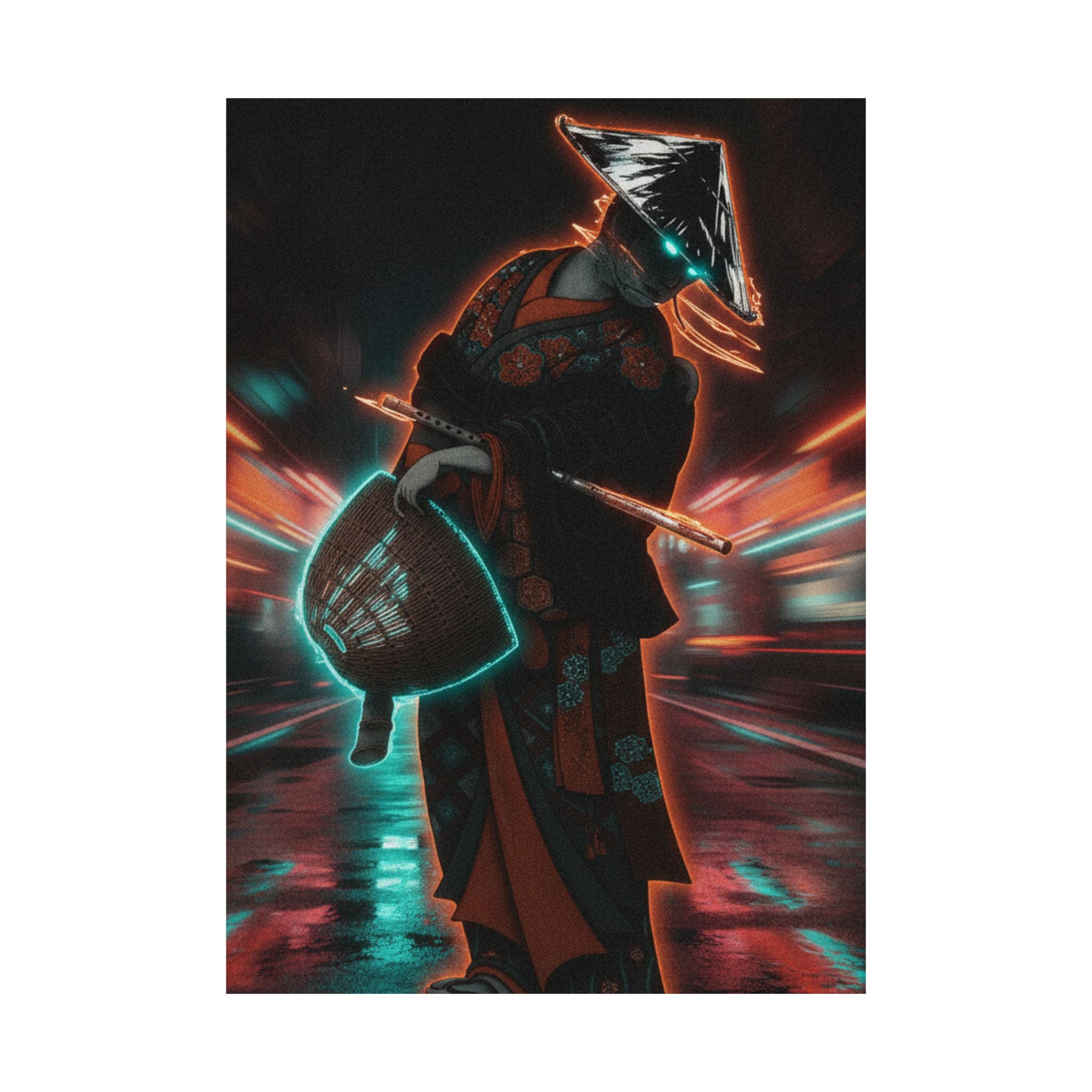 Fast Furious — Bandō Hikosaburō Ii Dressed As A Komuso And Carrying The Flute And Hat — Matte Poster