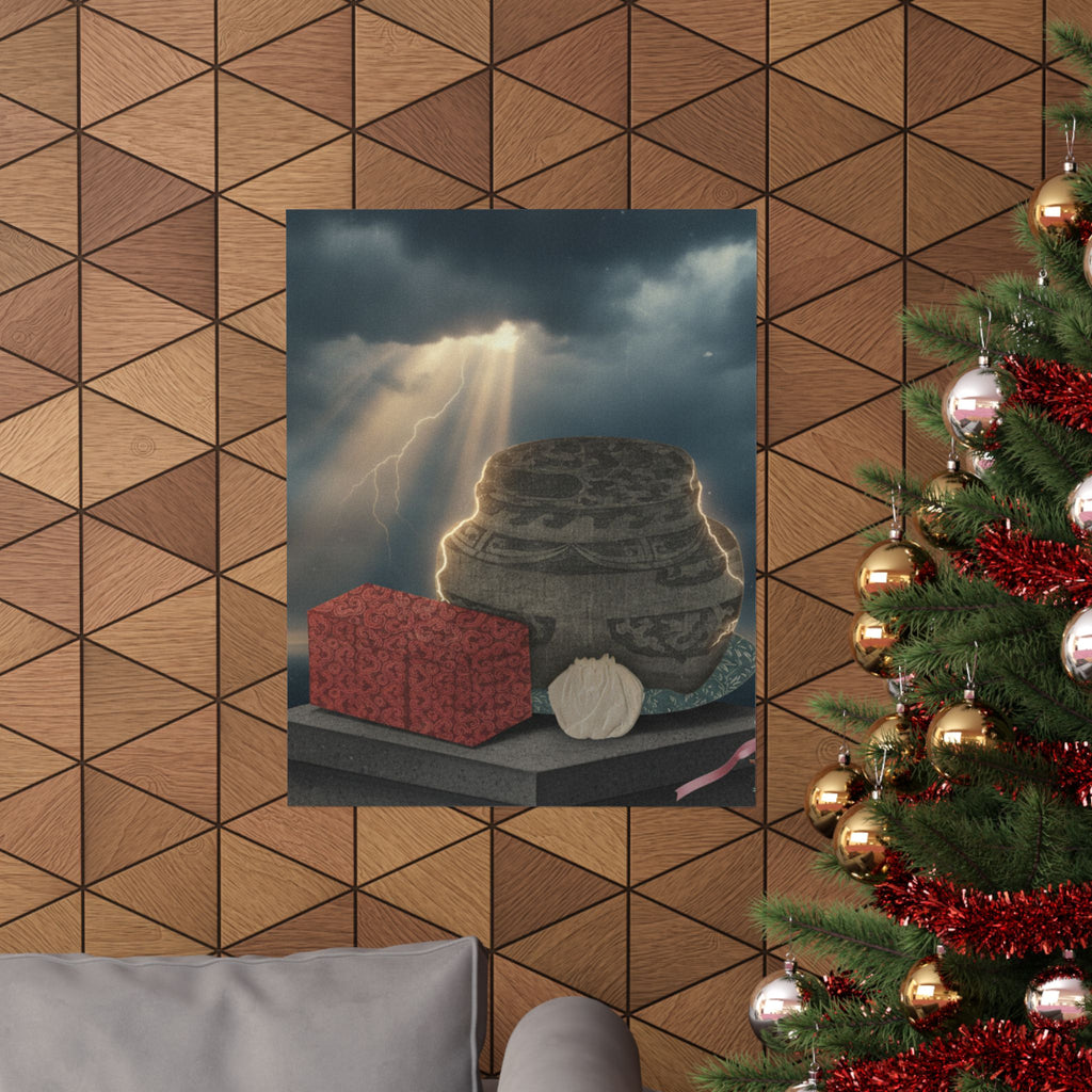 Dramatic Storm — Fire-Holder And Tea-Box — Matte Poster