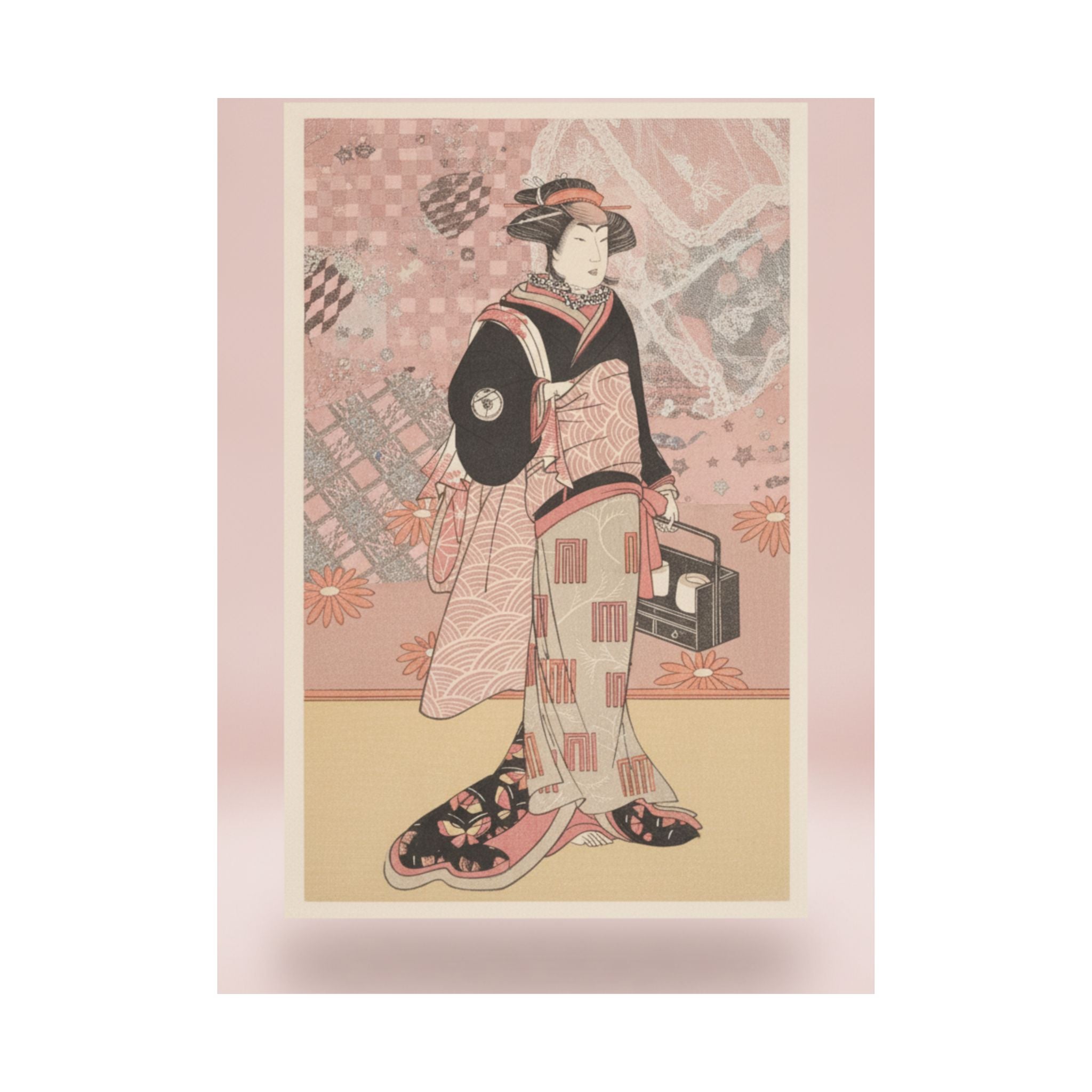 Product Marketing — The Actor Iwai Hanshiro Iv As A Woman In A Black Kimono — Matte Poster