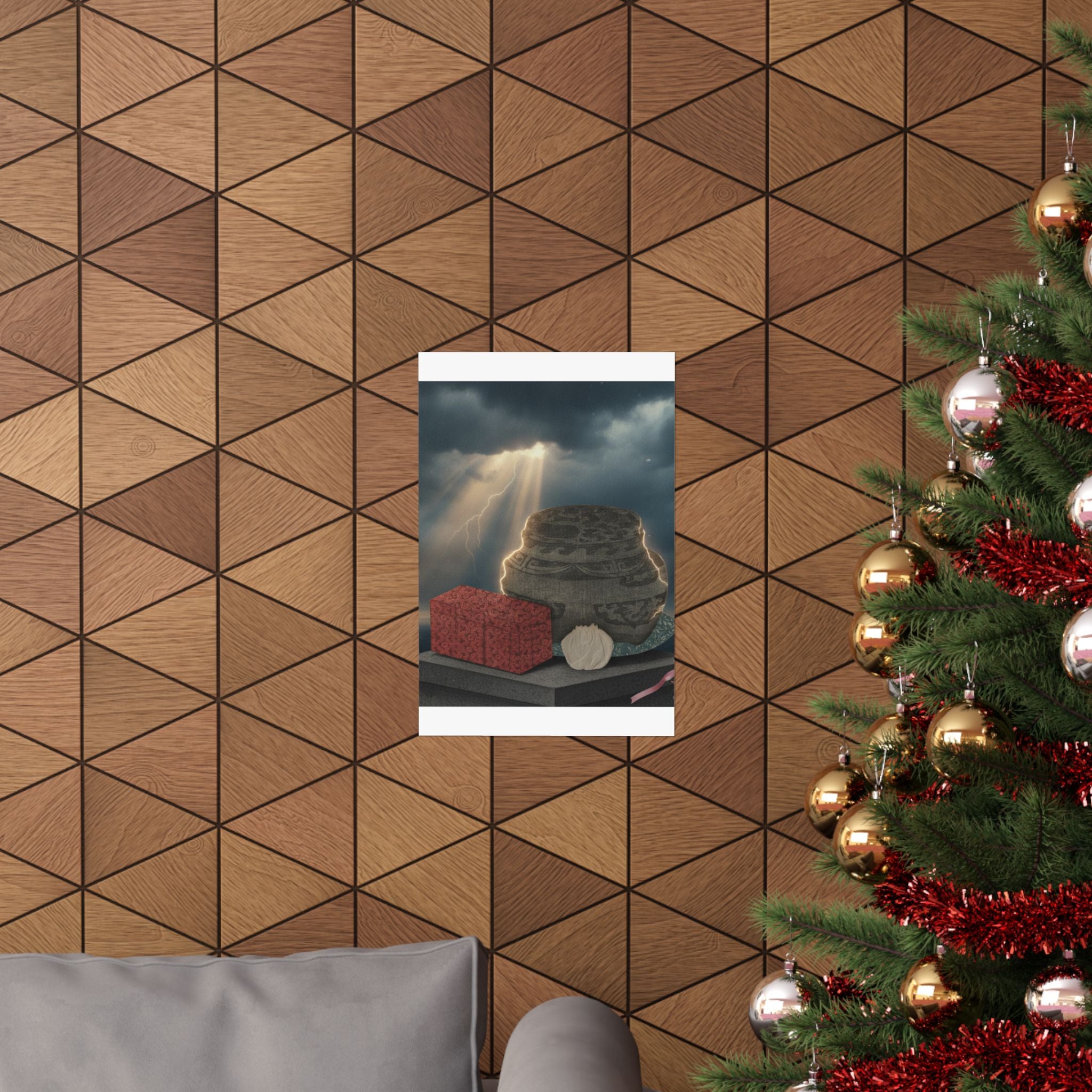 Dramatic Storm — Fire-Holder And Tea-Box — Matte Poster