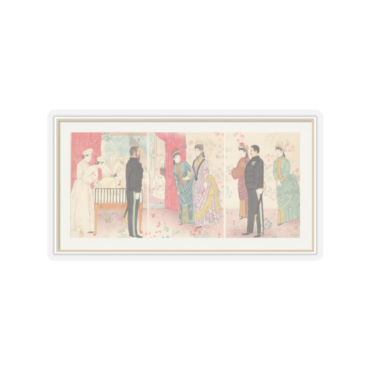 Watercolor — Illustration Of The Empress Visiting A Field Hospital [In Hiroshima] (Yasen Byōi — Kiss-Cut Sticker