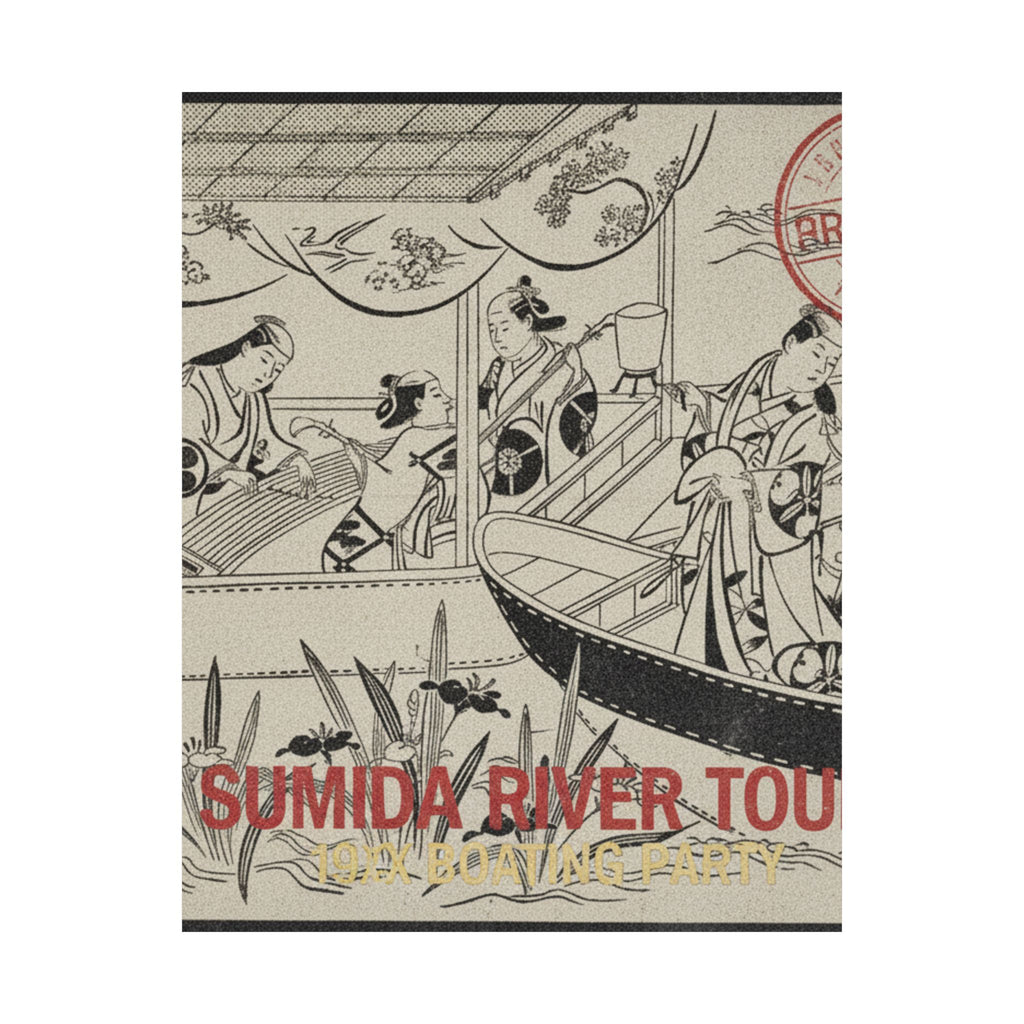 Vintage Bootleg — An Actor'S Boating Party On The Sumida River — Matte Poster