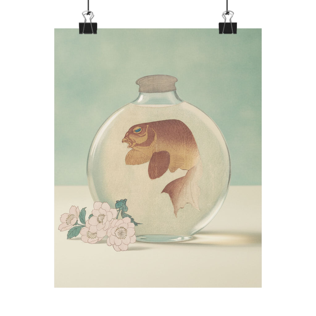 Product Marketing — Gold-Fish In A Glass Bottle — Matte Poster