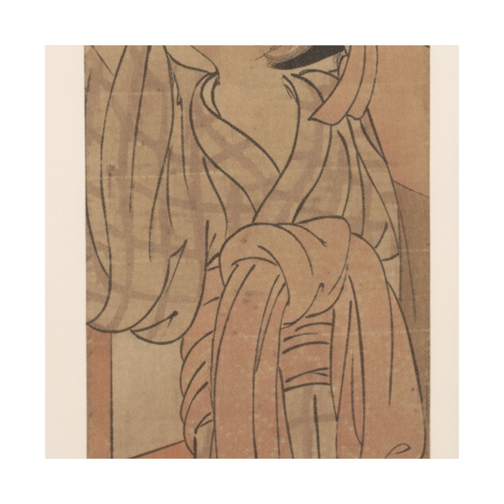 Ecommerce Main — Young Lady Toying With The Tassel Of Her Bed–Net While A Cat Plays At Her Feet — Matte Poster