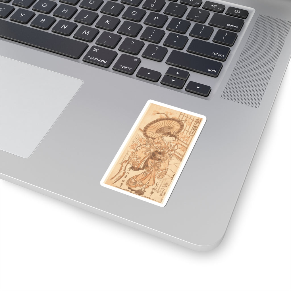 Southern Sunset — Young Lady With Parasol In The Yoshiwara District — Kiss-Cut Sticker