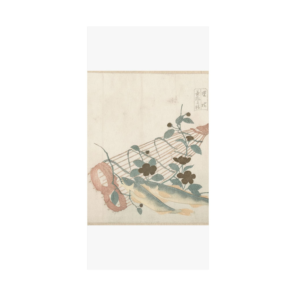 Botanical — Sweet Fishes Of The Nagara River, With Baskets And Flowers — Matte Poster