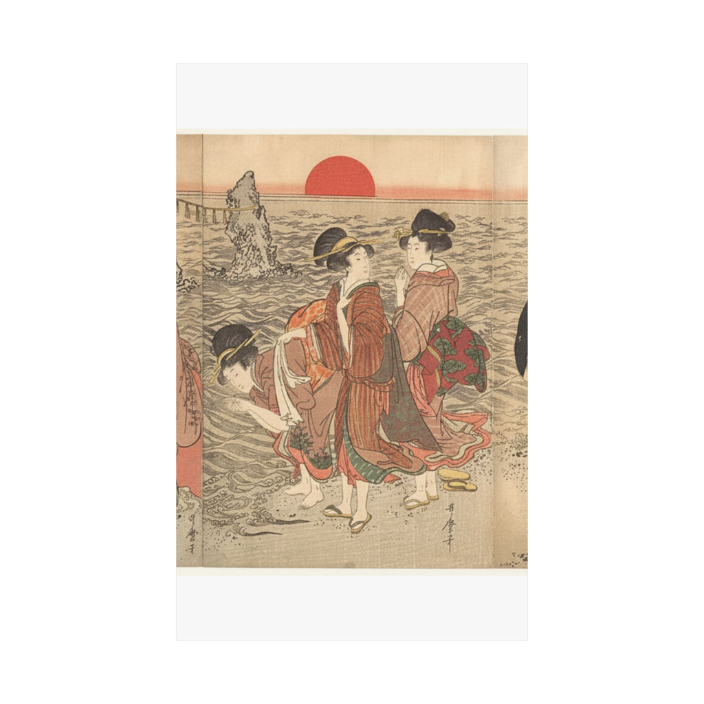 Ecommerce Main — Women Worshipping The Rising Sun Between The Twin Rocks At Ise — Matte Poster