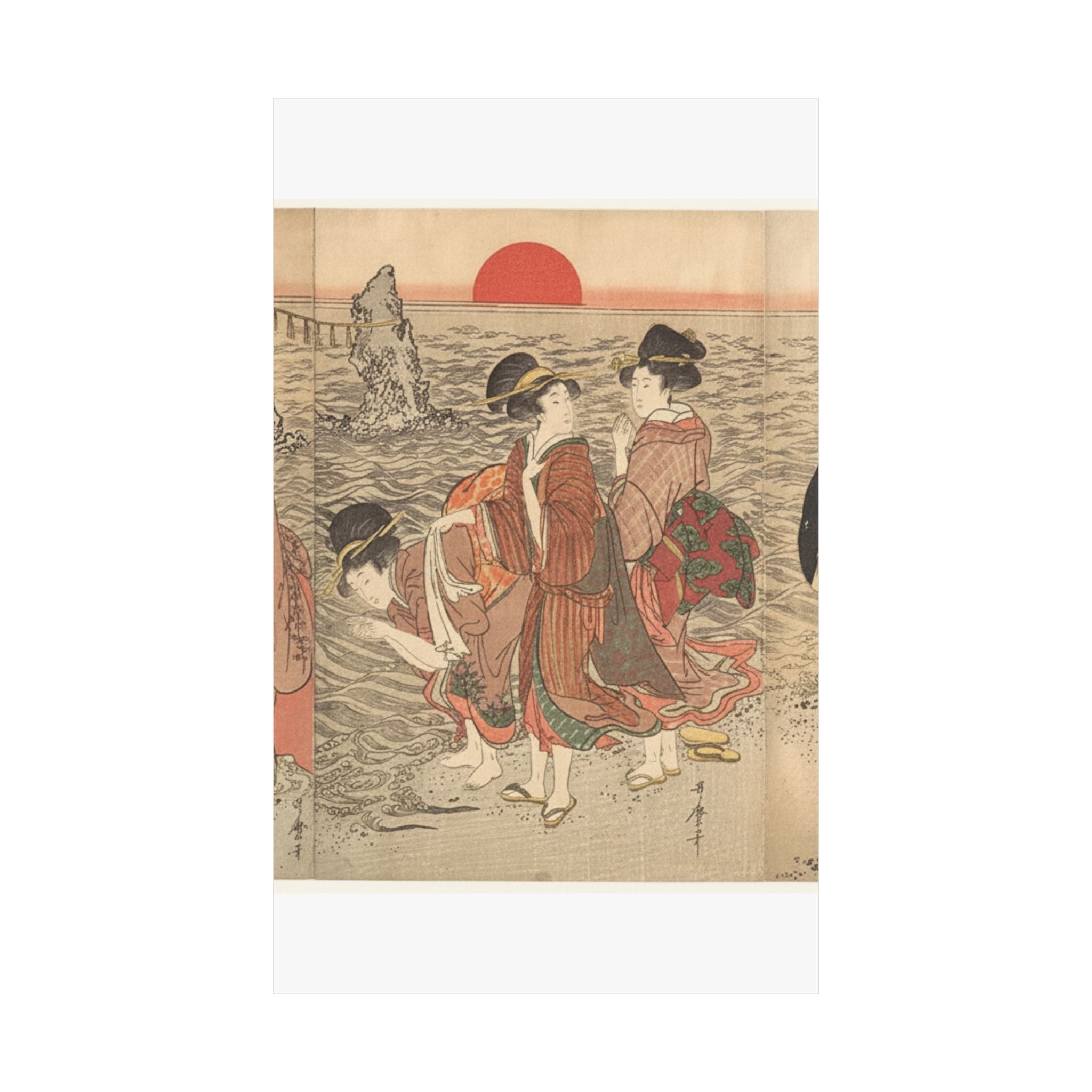 Ecommerce Main — Women Worshipping The Rising Sun Between The Twin Rocks At Ise — Matte Poster