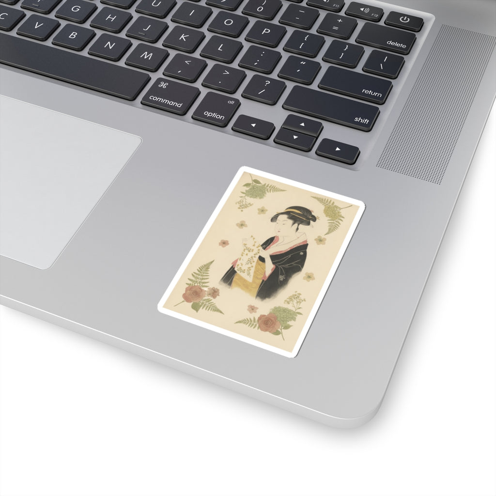 Botanical — The Lady Tomimoto Toyohina Reading A Letter — Kiss-Cut Sticker