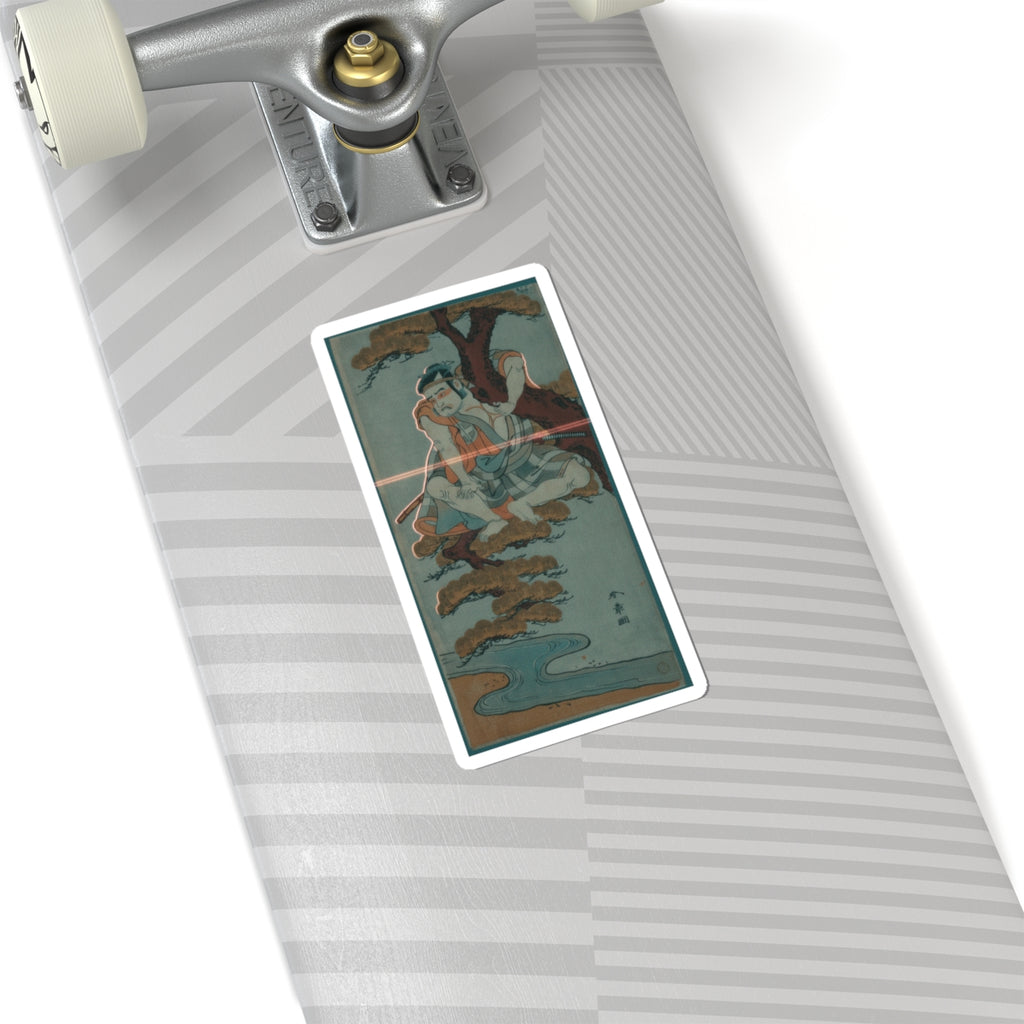 Cinematic — The Actor Otani Hiroemon Iii Watching From The Branches Of A Pine Tree Overhangi — Kiss-Cut Sticker
