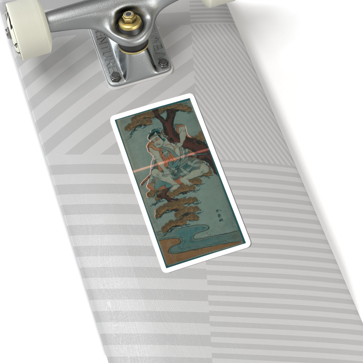 Cinematic — The Actor Otani Hiroemon Iii Watching From The Branches Of A Pine Tree Overhangi — Kiss-Cut Sticker