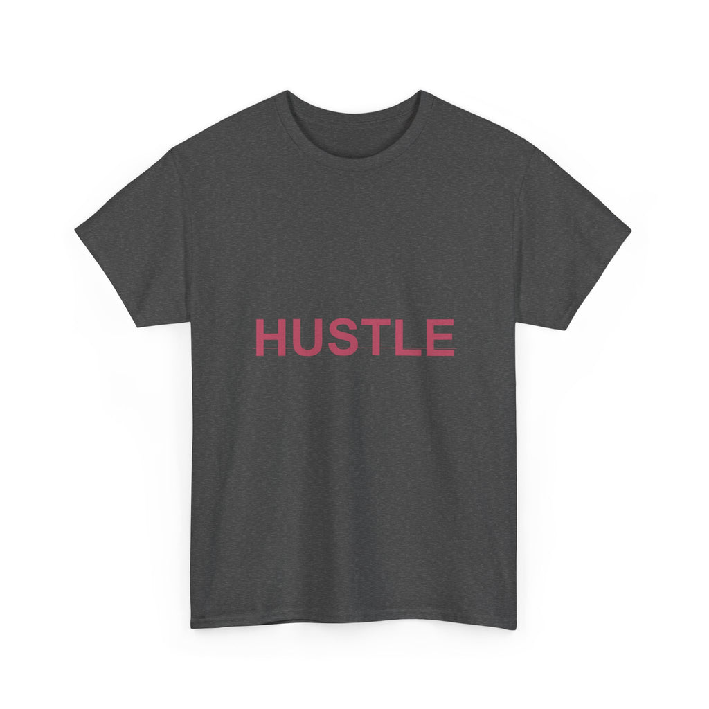 HUSTLE Bold Crimson Minimal Typography Graphic Tee