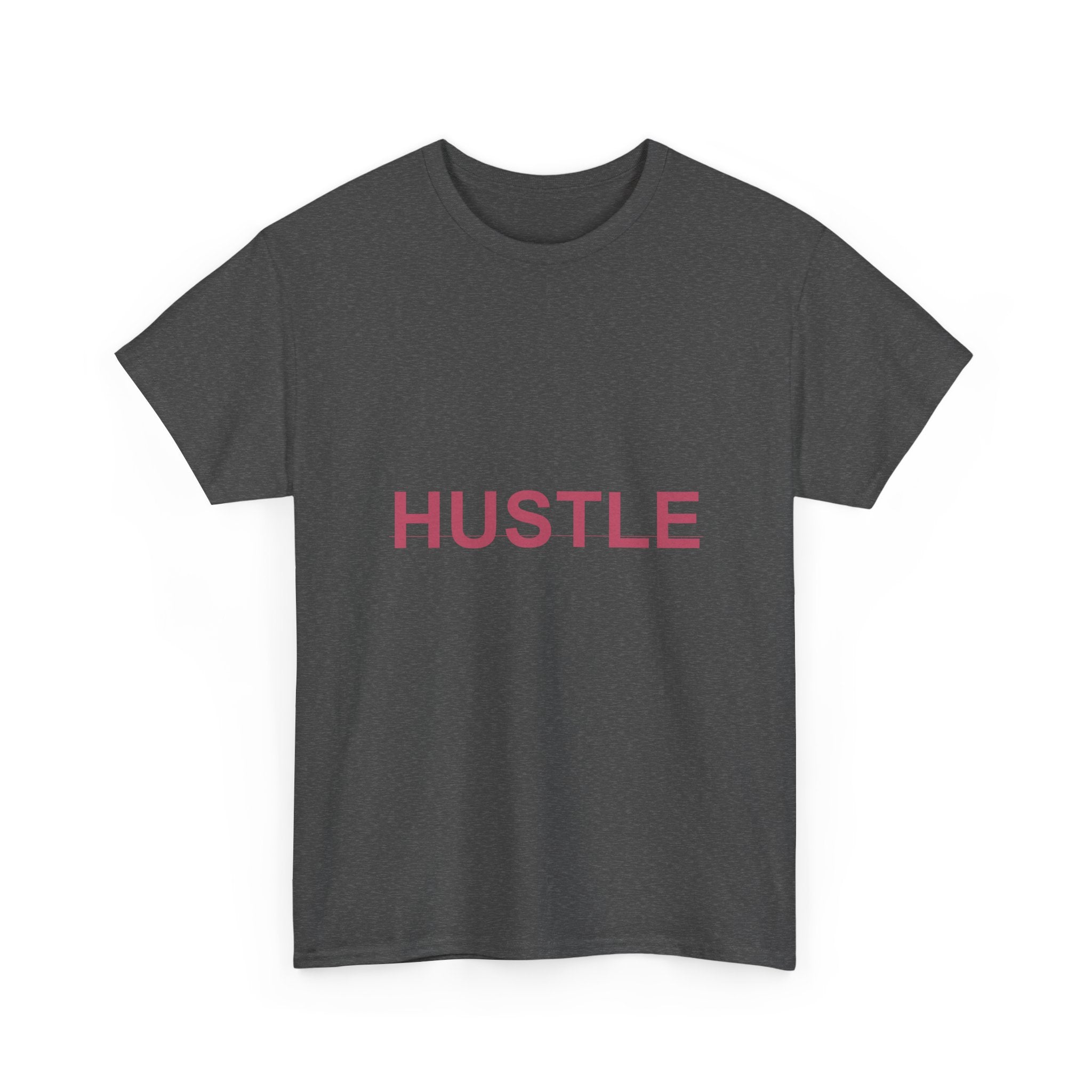 HUSTLE Bold Crimson Minimal Typography Graphic Tee