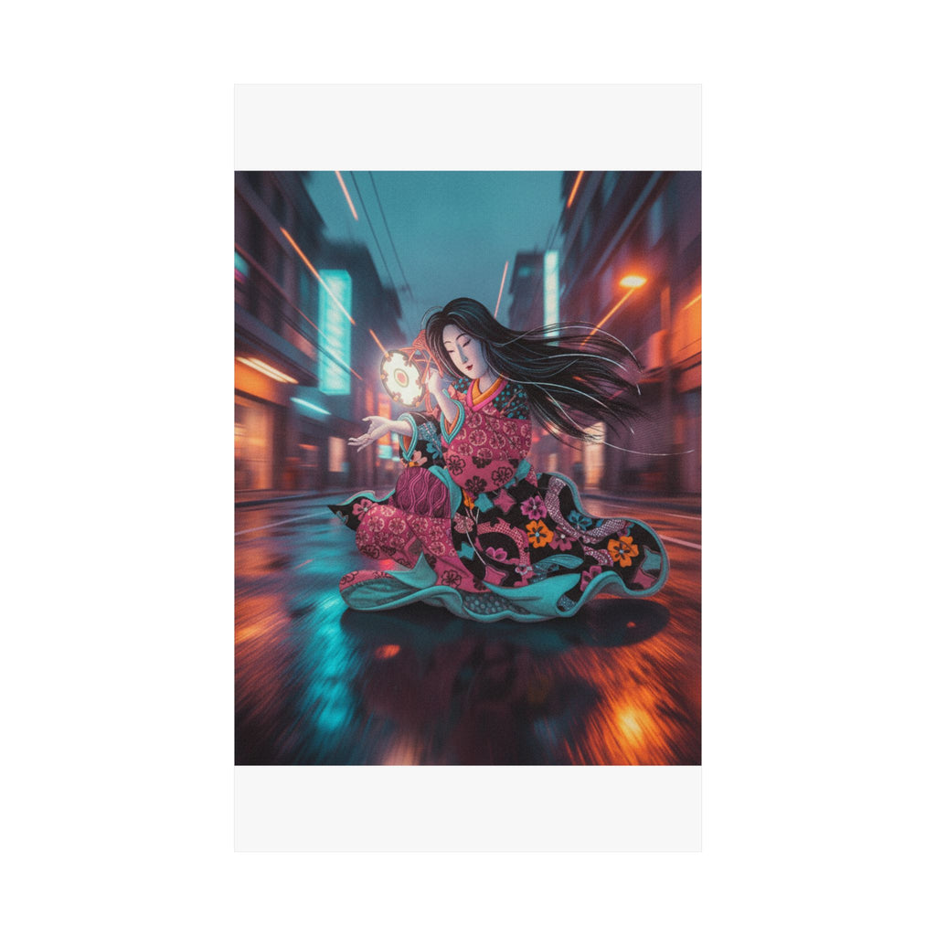 Fast Furious — Woman Playing The Tsuzumi — Matte Poster
