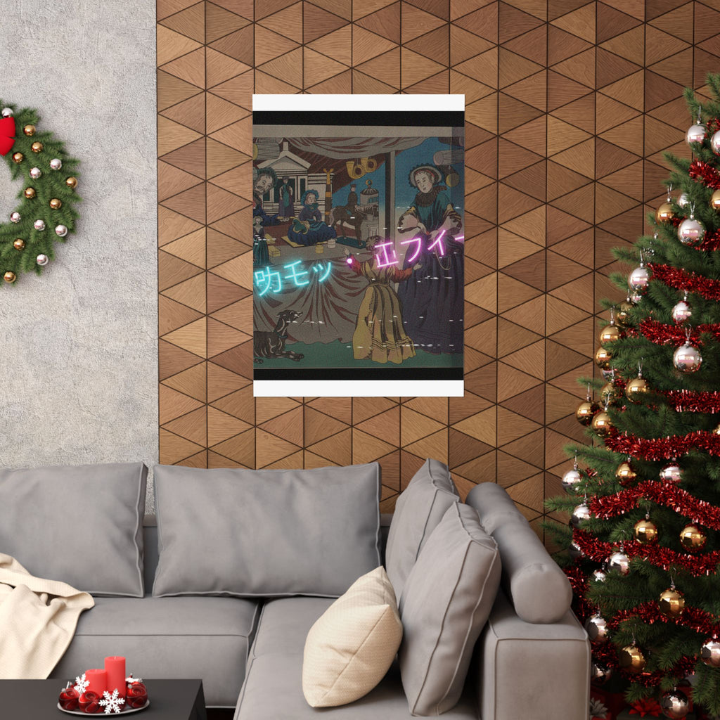 Glitch Culture — Color Print Of A Copperplate Picture Of A Toy Shop — Matte Poster