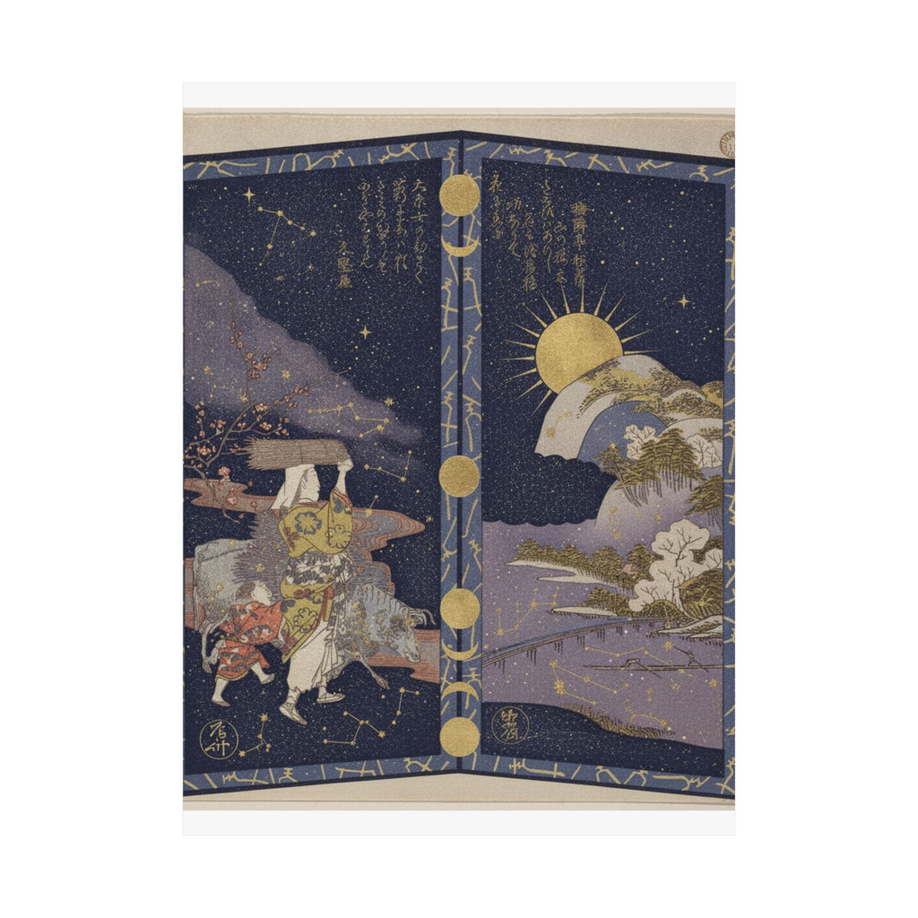 Celestial — Surimono In Shape Of Small Twofold Screen — Matte Poster