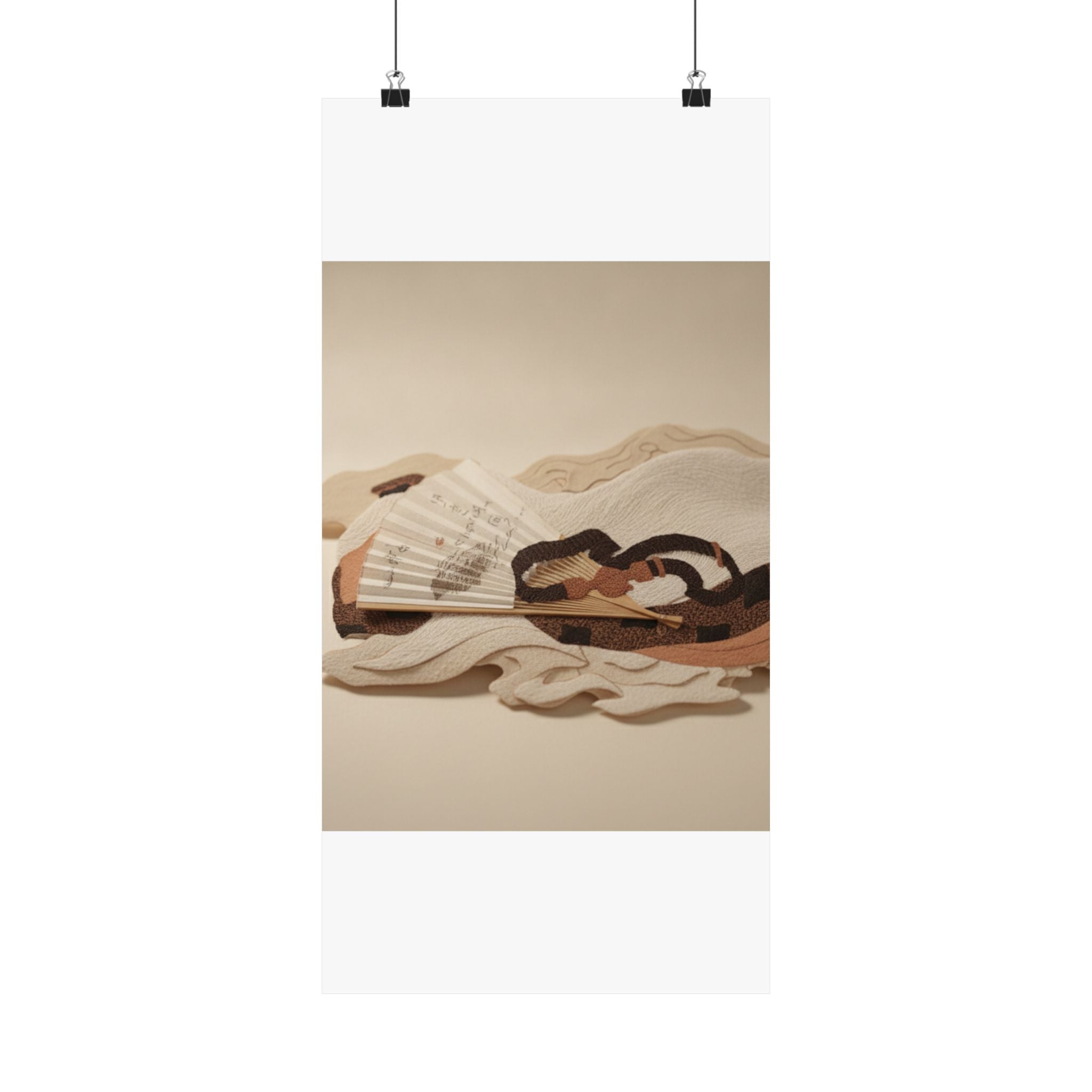 Product Marketing — Belt And Fan On A Piece Of Cloth — Matte Poster