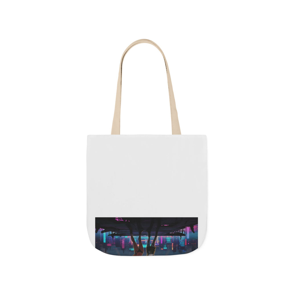 Anime Girls Under Lightning Storm Canvas Tote Bag