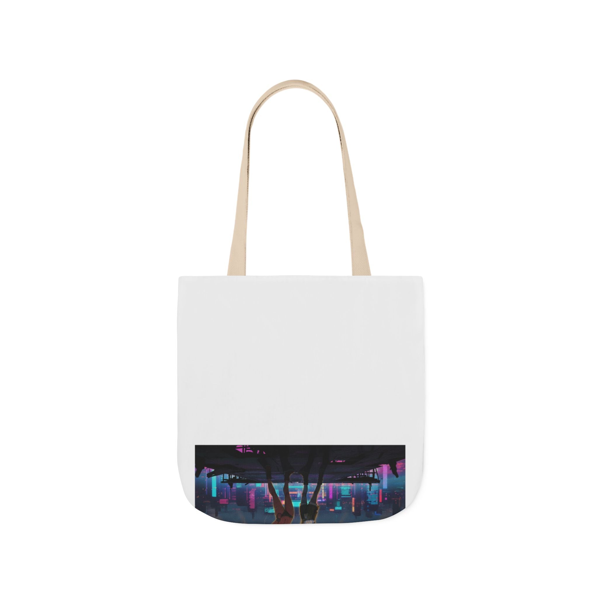 Anime Girls Under Lightning Storm Canvas Tote Bag